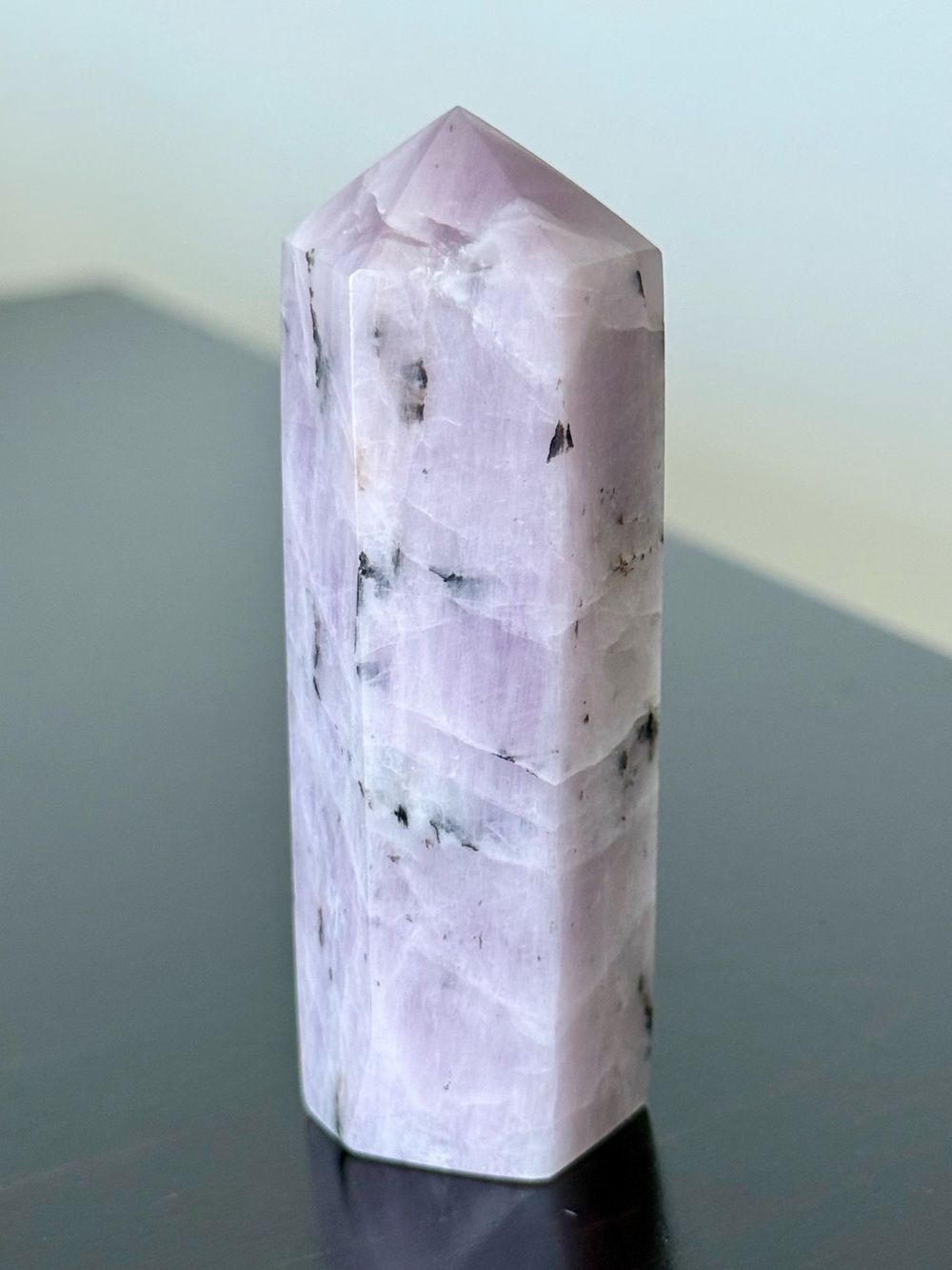 Kunzite Tower with Dendrites and Shimmer